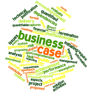 Abstract word cloud for Business case with related tags and terms