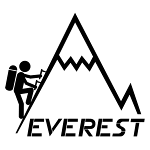 Design of climbing Everest in black and white