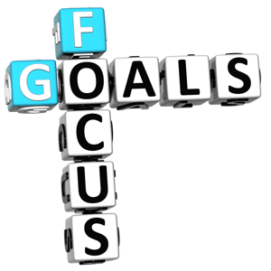 Focus goals crossword on a white background