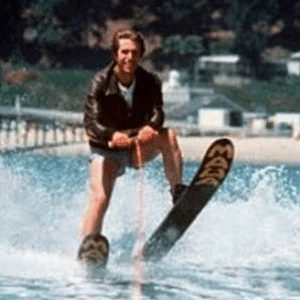 Fonzie from Happy Days Water Skiing