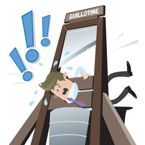 Businessman gets the chop via the guillotine