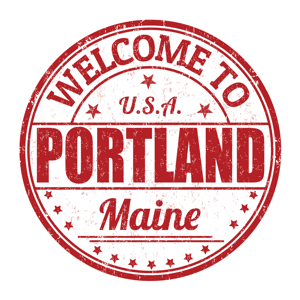 Welcome to Portland Maine rubber stamp