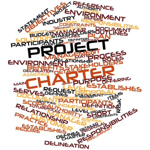 Abstract word cloud for Project Charter