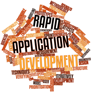 Abstract word cloud for Rapid Application Development with related terms