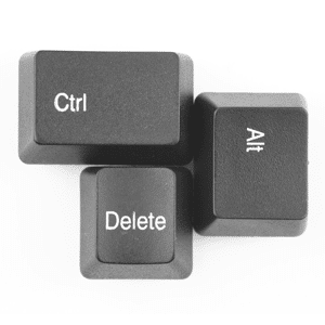 Computer keyboard keys Ctrl, Alt and Delete