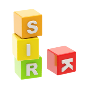 Word risk made of coloured letter blocks