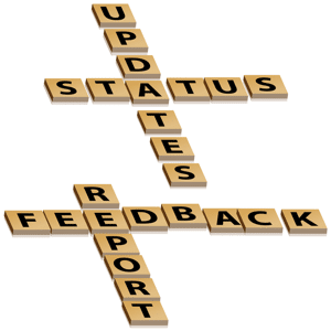 Crossword letters feedback report and status updates