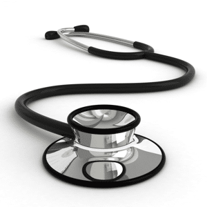 Silver and black stethoscope