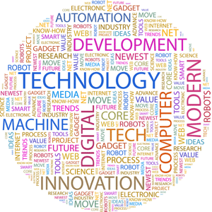 Technology word cloud illustration