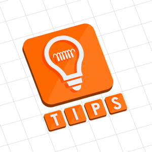 Tips and light bulb symbol