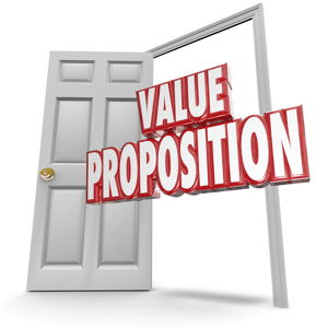 Value proposition words in an open door